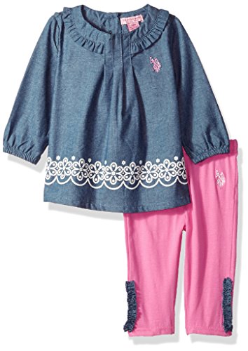 U.S. Polo Assn. Baby Girls' Fashion Top and Legging Set, Aurora Pink, 6/9 Months U.S. Polo Assn. Baby Girls' Fashion Top and Legging Set, Aurora Pink, 6/9 Months