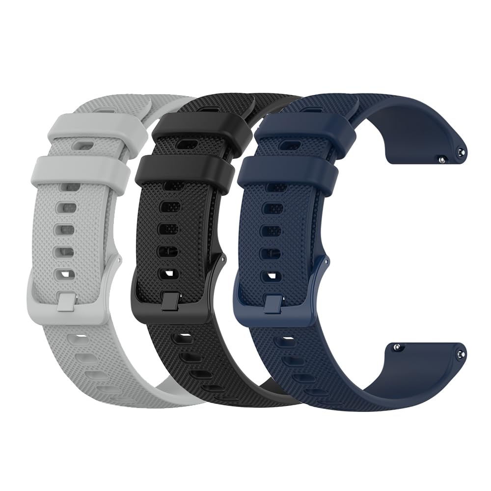 YEEJOK 22mm Silicone Bands Compatible for Fossil Men's Gen 6/5E 44mm/Gen 5 LTE/Carlyle/Garrett/Women's Julianna Smart Watch, Replacement Quick Released Sport Fitness Watch Strap-3 Pack