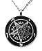exoticdream Black Inverted Pentagram Samael Lilith Baphomet Satanic Sabbatic Goat Lucifer Wiccan Pewter Pendant (24