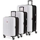 SwissGear Duet Expandable Luggage Set, 3-Piece Hardside Luggage Set with Spinner Wheels