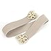 Allegra K Lady Gold Tone Metal Interlock Buckle Khaki Elastic Waist Belt Band