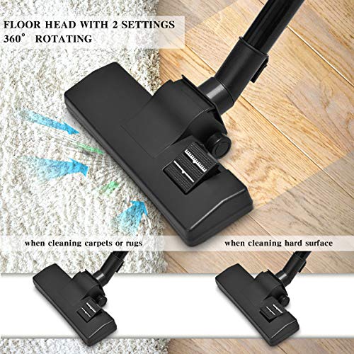 totoshop Vacuum Cleaner Canister Bagless Cord Rewind Carpet Hard Floor w HEPA Filtration