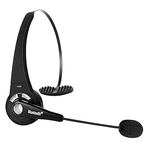 BlueFire Pro Bluetooth Headphones, Trucker Bluetooth Headset, Wireless Over Head Earpiece, On Ear Car Bluetooth Headphones with Microphone for Truck Driver, Phones, Skype, Call Center, Office