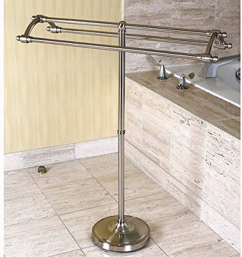 Pedestal Satin Nickel Towel Rack, 35 inches high x 31 inches wide x 8 inches deep