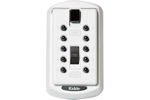 Kidde AccessPoint 001413 KeySafe Original Slimline Push Button Combination Permanent Key Lock Box, 2-Key, White