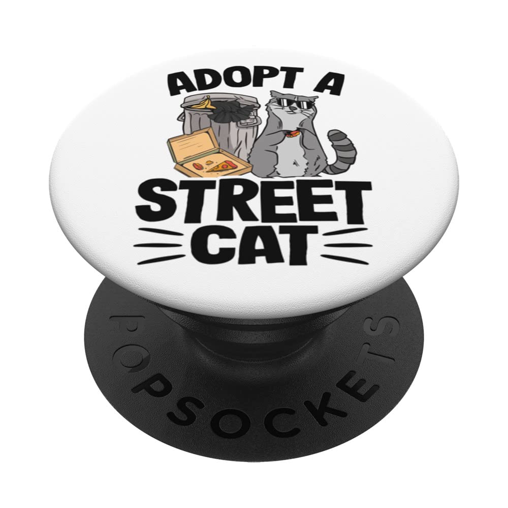 Adopt A Street Cat Trash Garbage Panda Raccoon PopSockets Swappable PopGrip
