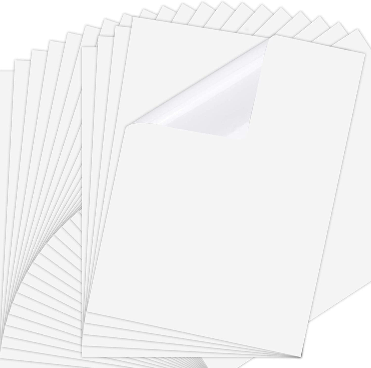 LUTER 25 Sheets 21 x 29.5 cm Inkjet Self-Adhesive Paper, Transparent Film Printable Quick Drying Paper Label for Laser Inkjet Printers