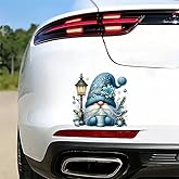 Winter Gnome Lamp Snowflake PVC Vinyl Car Decals Stickers Waterproof Self-Adhesive Decals for Cars, Laptops, Trucks, Motorcycles Wall Window Luggage Scratch Cover Door Decor Sticker