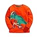 [Coralup]Long Sleeve Baby boys clothing Dinosaur T-shirts C9090 Orange,2-3Y