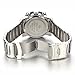 Voeons Mens Watches Chronograph Silver Stainless Steel Black Big Dial Quartz Wristwatch