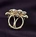 Silver Clover Women's Flower Scarves Buckle Ring