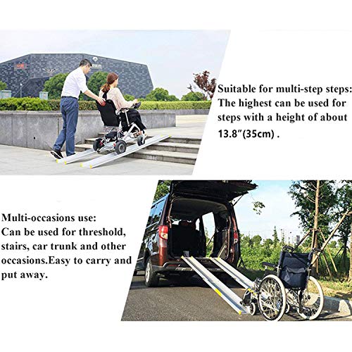 Aluminium Premium Teleskoprampe Teleskopschiene Rollstuhlrampe Auffahrschiene Schwellenrampe - bis 213,3 cm (MR10719-7) – Bild 3