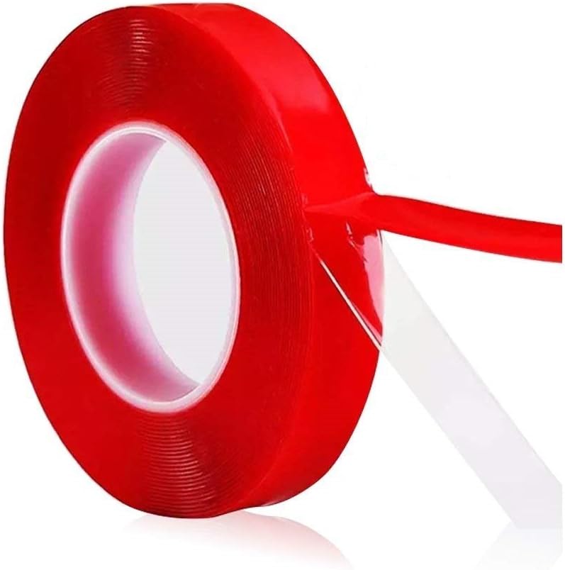 Clear Double Sided Adhesive Tape Odowalker 33FT 6/8/10/12/15/20mm PET Acrylic Weatherproof Heavy Duty Glue Incredibly Strong Double-Sided Tape for Industry, Auto and Household (8mm×10m)