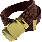 Canvas Belt Web Belt Military Belt Golf Belt with Brass Buckle and Tip Waist Size Up to 45" Long