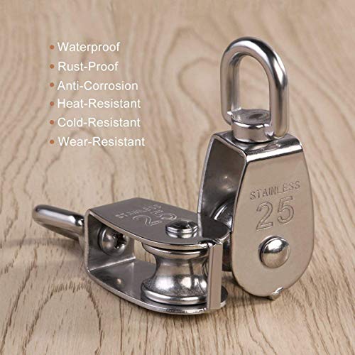 image for PYJR M25 Pulley, 25MM Single Pulley Block in 304 Stainless Steel Rolle