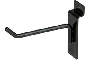 Econoco 4” Black Deluxe Hooks, Slatwall Hooks, Hook for Slatwall, Display Hooks For Panel, Semi-Gloss Black, Pack of 96