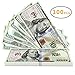 Winkeyes 100pcs Prop Money 100 Dollar Bills Play Money Realistic Copy Paper Money Full Print 2 Sided for Movie Game Kids School Students