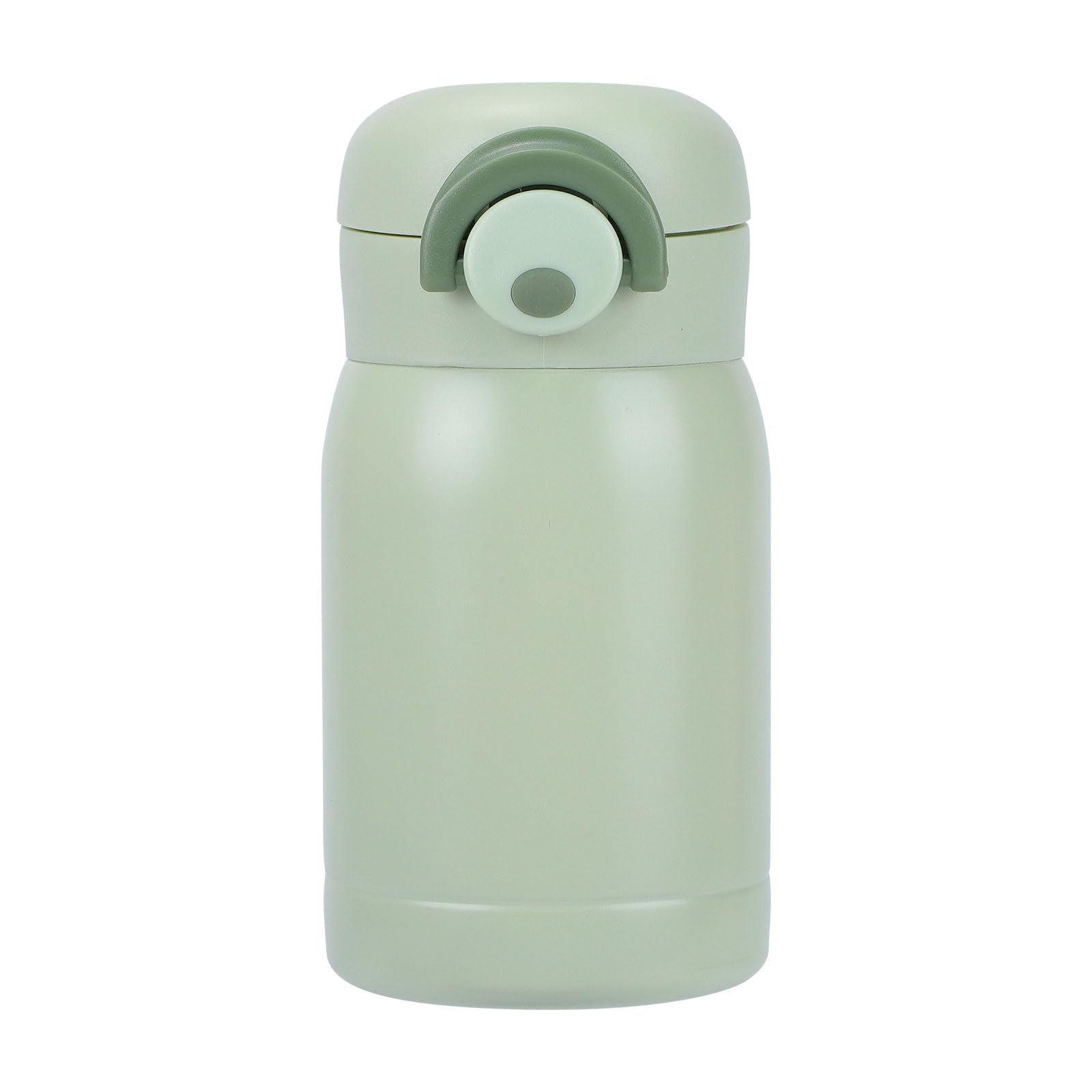 Risipu Small Water Bottle 150ml with Straw – Mini Thermos Flask for Hot and Cold Drinks, One-Hand Open, Leak-Proof Lid, Stainless Steel, Portable for Coffee, Milk, Juice (C-Green)