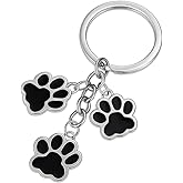 Dog Keychain with Pet Paw Print–Cute Animal Key Chains for Men Women Dog Lover