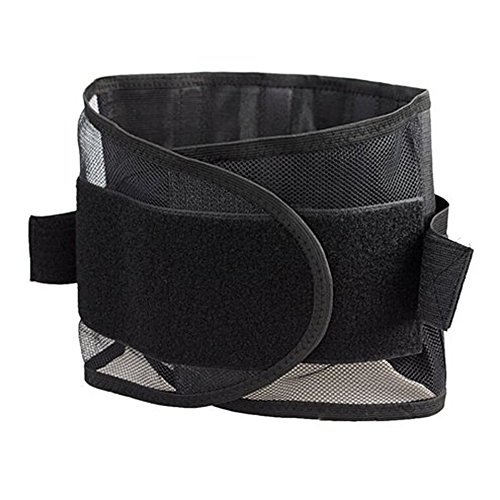 EUBUY Superelastic Breathable Adjustable Mesh Style Lumbar Lower Back Support Belt Exercise Brace,Lose Fat Band,Body Slimming Shaper Black S Size