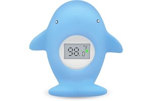 IOG Baby Bath Thermometer Floating Toy, Baby Safety Tub Temperature Water Thermometer, Bathing Toy for Swimming Pool - Kid Toddler Baby Essentials for Newborn, Baby Shower Gifts for Mom (Whale)