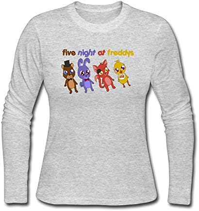 Women's Fashion Five Nights At Freddys Long-sleeve Tee Shits Gray US Size M
