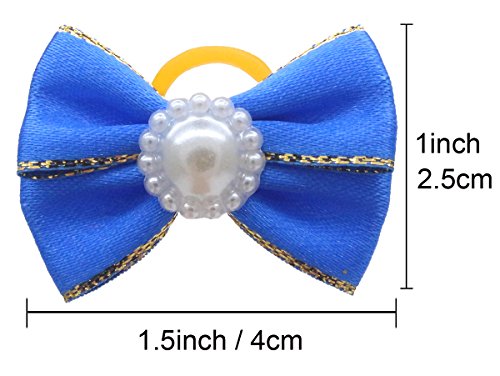 image for YOY 30pcs/15 Pairs Adorable Grosgrain Ribbon Pet Dog Hair Bows with Ru