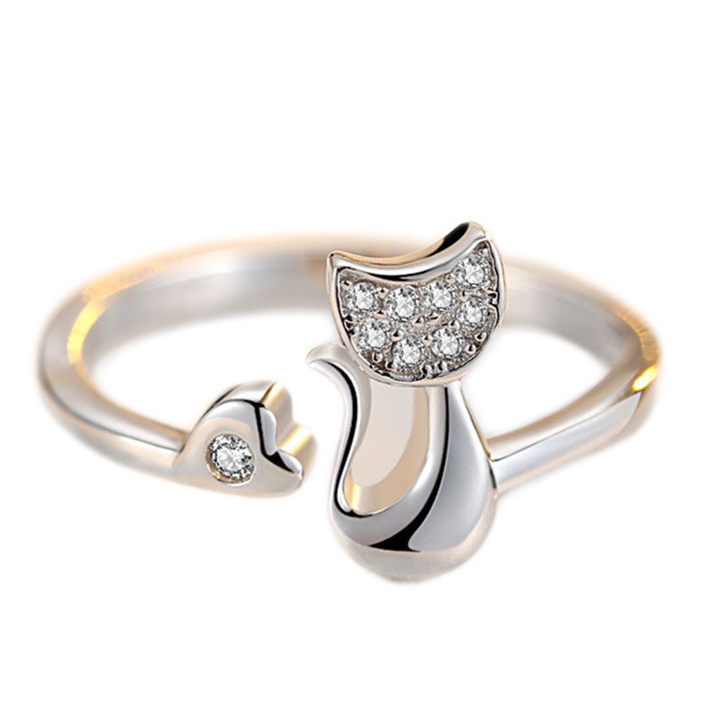 Hosaire Anillos de Apertura Metal Ajustable mujeres Nuevo Estilo de Plata de