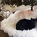 Funkprofi Christmas Tree Skirts Plush Faux Fur Handmade Soft Luxury Tree Skirt Decorations for Indoor Outdoor Xmas Holiday Party Decor Pet Favors (White Plush 30.7