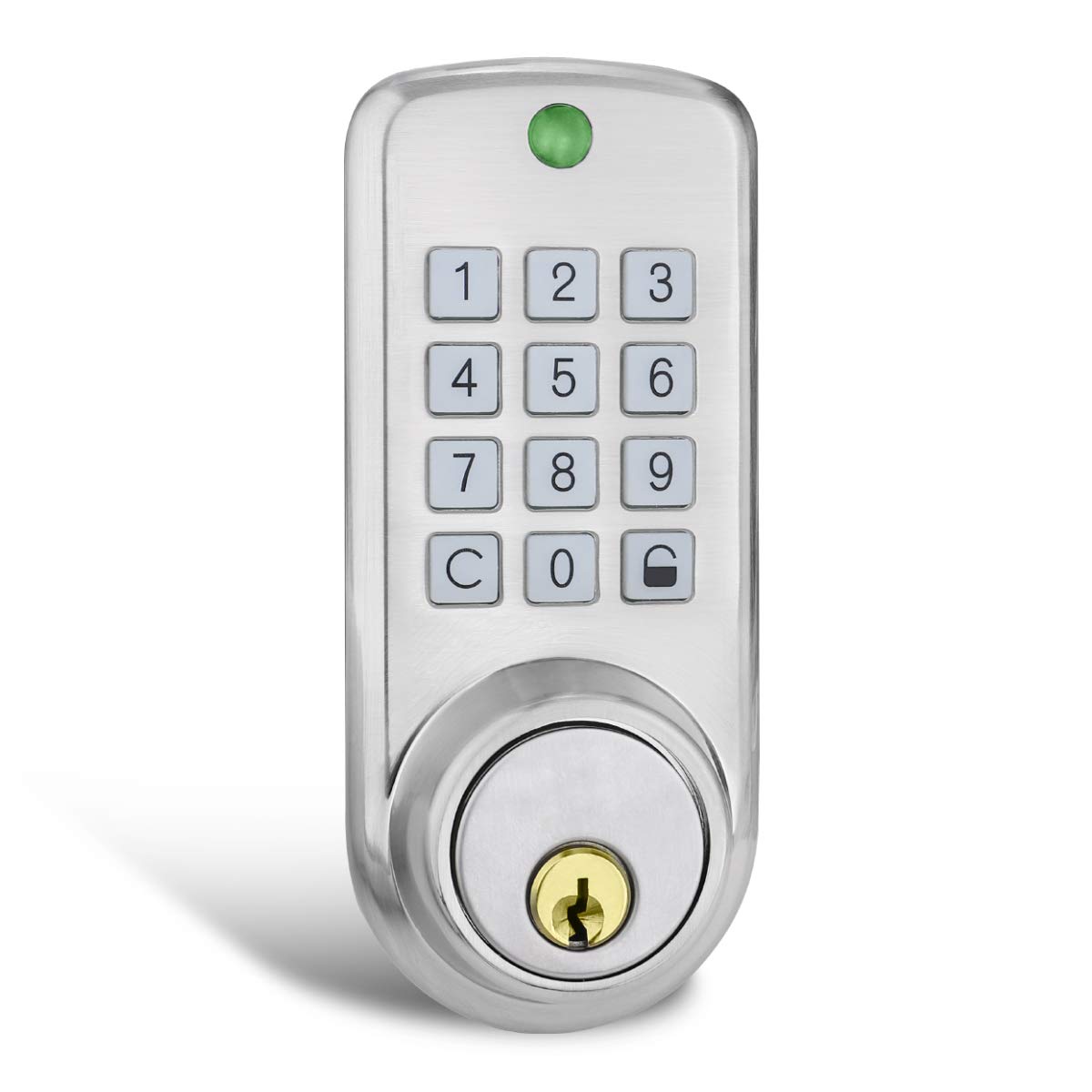 Keyless Smart Code Lock,Manhaoya Security Electronic Digital Keypad Entry Door Lock with Entry Deadbolt Emergency Key Zinc Alloy (Sliver)