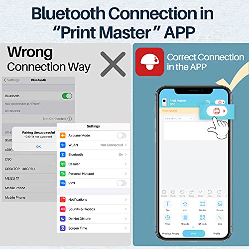 Memoking Label Makers D30 Bluetooth Thermal Label Maker Machine, Smart