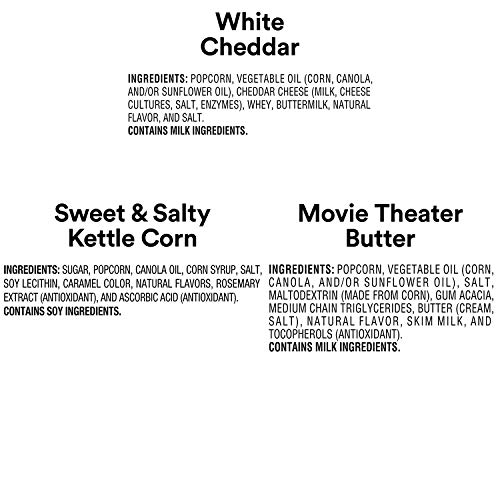 SMARTFOOD POPCORN, VARIETY PACK, 0.5 OUNCE (PACK OF 18)