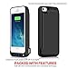 Pxwaxpy Battery Case for iPhone 5S/5SE/5C/5,5000mAh Rechargeable Charging Case for iPhone 5S 5SE Extended Charger Cover Apple 5C 5 Protective Battery Pack -Black