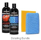 Aerolon Tech Shine Fast Wet-Applied Polymeric Car Wax Coating, Top Coat Polish and Sealer for Car, Bike, and Boat, Auto Detailing Accessory for Hydrophobic Mirror Shine and Super Gloss, 16 Ounce