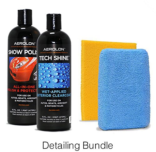 Aerolon Tech Shine Fast Wet-Applied Polymeric Car Wax Coating, Top Coat Polish and Sealer for Car, Bike, and Boat, Auto Detailing Accessory for Hydrophobic Mirror Shine and Super Gloss, 16 Ounce