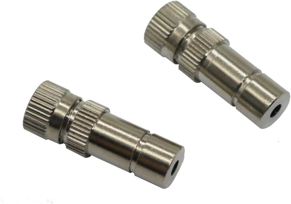 Pipe Fittings - 2Pcs 8mm Low Pressure Copper Anti-drip Water Misting Nozzles 0.2-0.6mm Fog Mist Sprayers Gareden Water Irrigation Sprinklers (0.3mm)
