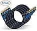 AURUM CABLES Ultra 4K HDMI Cable 6 ft Braided High-Speed HDMI Cord Supports TV, Gaming, Ethernet, HDR, ARC, UHD, 3D, HDTV, 10.2 Gbps, Compatible with PC, Laptop, PS4, Xbox, Roku, Blue-ray, 5 Pack