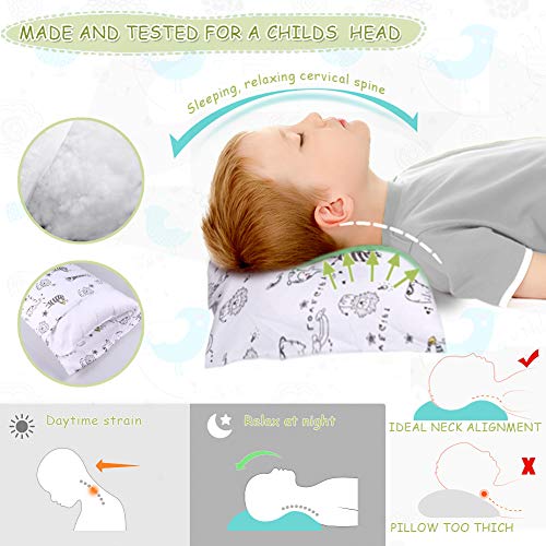 image for Aisawate Kids Pillows with Pillowcase,Soft Organic Cotton Toddler Chil