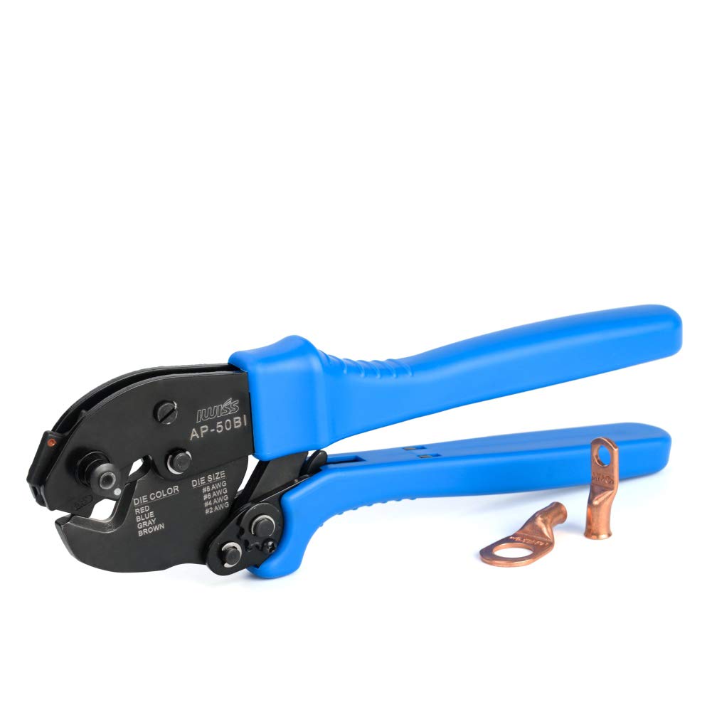 IWISS AP-50BI Cable Crimper for Copper Cable Lugs from 8-2AWG
