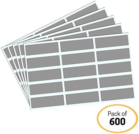 Rectangle Scratch Off Labels - 1.9 x 0.6" (Gray), 40 sheets, 600 labels