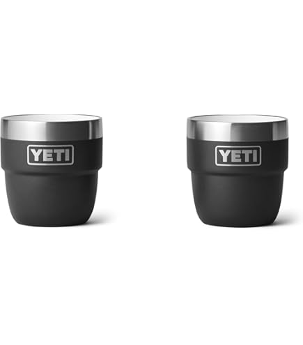 ROSSO CAFFÈ - Black Stunning Ceramic Cup Designed for Double Espresso. BPA Free and Dishwasher Safe