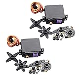 Qunqi 2Packs MG996R Metal Gears Digital RC Servo Motor High Torque For Futaba JR RC Helicopter Car Boat Robot
