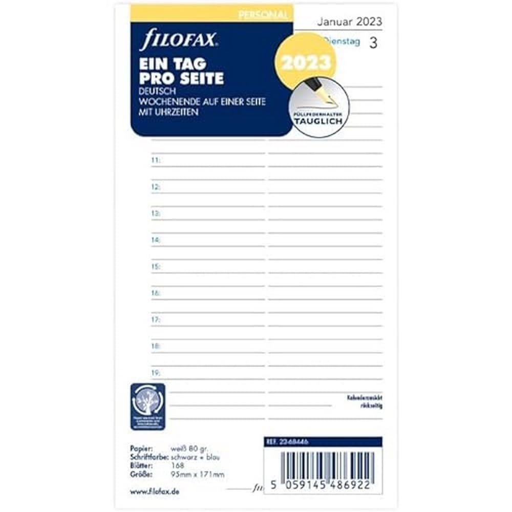 Filofax Personal 1 Day on 1 Page (German) 2023