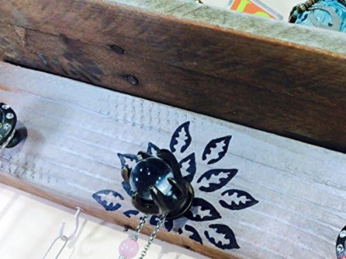 Reclaimed pallet wood wall shelf/ floating accent shelving /chic recycled wood decor / jewelry hanger 4 pale pink hooks 3 brass knobs