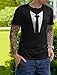 Tuxedo Tie Printed Suit Men's T-Shirt Large Black