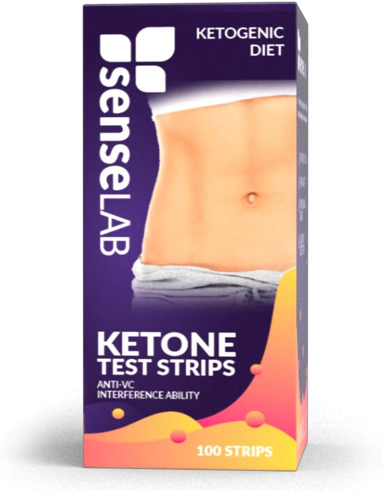 Ketone Strips (100-Count) by SenseLAB Ketogenic Diet and Urine Tests | Keto, Paleo, and Low Carb/High Fat Dieting | FDA Approved Testers | Accurate Urinalysis Measurement