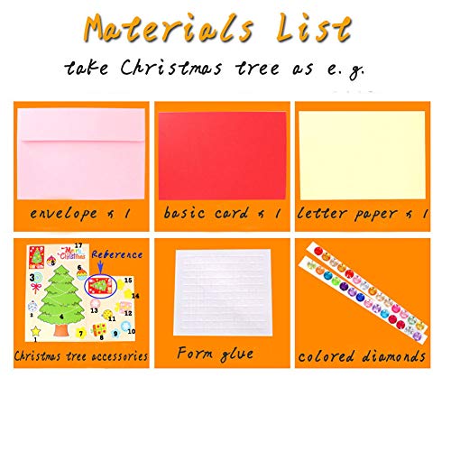 image for Mimgo-shop DIY Handmade Christmas Cards Making Kits with Envelopes, Pa
