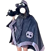 RILGOU Pastel Goth Harajuku Kawaii Fashion Soft Fluffy Warm Comfy Fleece Cape Hooded Animal Bat Wearable Blanket with Ears