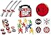Shoot for the Stars 220 pc Ninja Warrior Kid's Birthday Party Favor Bundle Pack (100 pc Stickers, 12 Treat Boxes, 12 Inflatable Swords, 24 Mini Figures Toys, 72 Tattoos, Punch Ball)