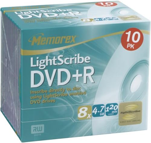 Memorex LightScribe Compatible 4.7GB 8X DVD+R (10-Pack) (Discontinued by Manufacturer)